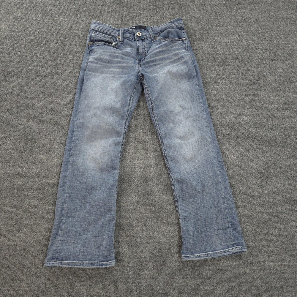BKE Jeans Mens 31x29 Light Wash Blue Jake Relaxed Bootcut Stretch Denim Casual
